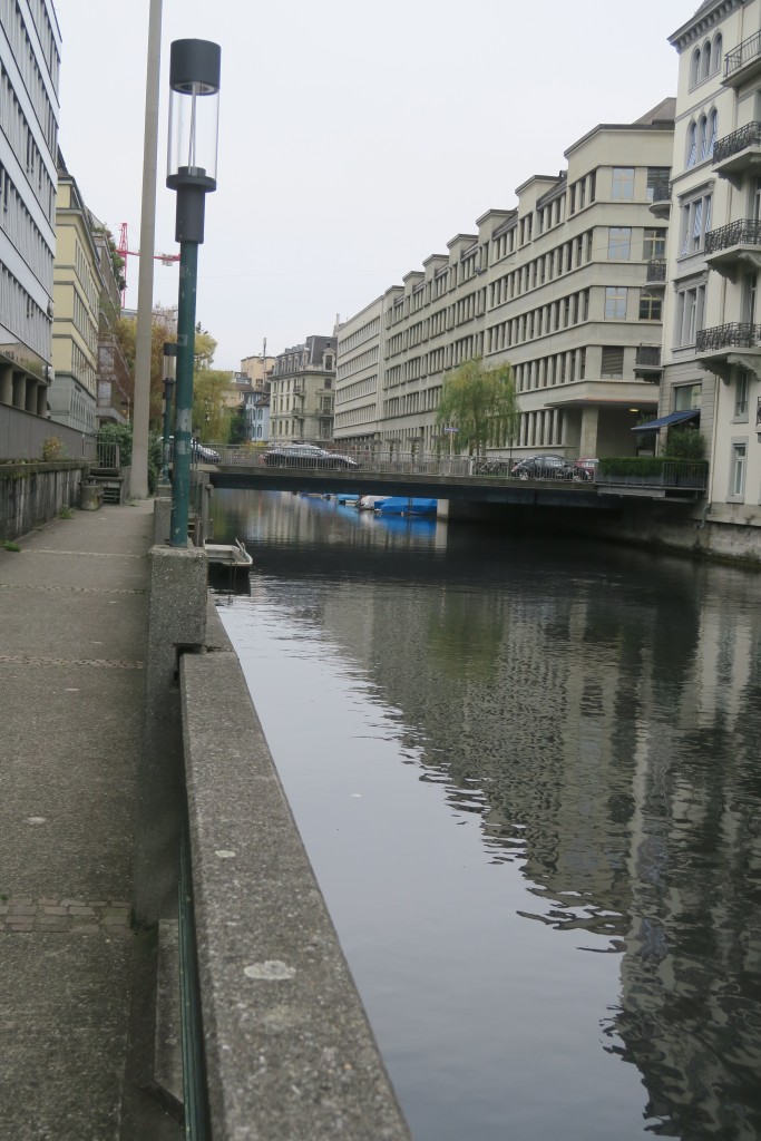 River canal runs through the city 