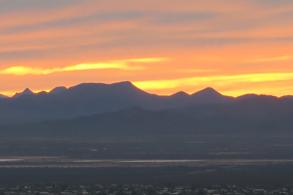 View of the sunset from Gates Pass, Arizona.